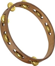 Meinl Percussion TA1V-WB 10-Inch Vintage Wood Tambourine with Single Row