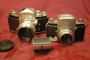 LOT OF GERMAN CAMERAS EXAKTA END EXA WITH LENSES