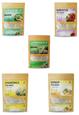 Herbal Tea Bundle: Peppermint, Lemongrass, Ginger, Chamomile & Hibiscus 250 Bags