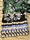 Chico's Pants Womens Size 1 Ikat Print Wide Leg Crop Green Blue White — photo 7