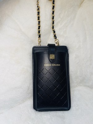 Auth CHANEL Coco Crush Limited Edition Black Leather Smartphone