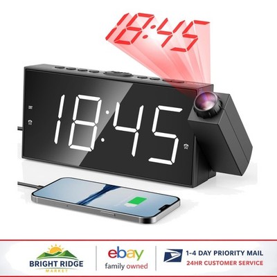 Digital Projection Alarm Clock for Kids with Adjustable Brightness & Volume