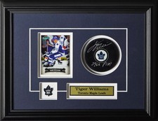Tiger Williams Toronto Maple Leafs Signed Puck with Card Memorabilia Frame