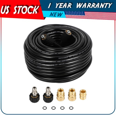 #ad 3200PSI Pressure Washer Hose 100 ft with M22 to 3 8quot; Quick Connect Adapter $55.19