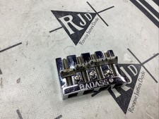 80?s Leo Quan Badass Adjustable Bass Guitar Bridge Chrome 4 String 3 Screw