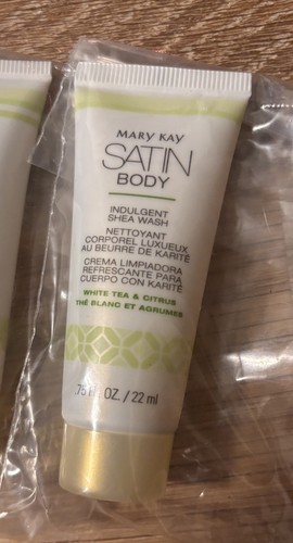 Mary Kay Satin Body Shea Scrub, Wash &Lotion with White Tea & Citrus .75 oz. Lot - Picture 4 of 9