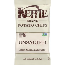 Kettle Brand Potato Chips, Unsalted Kettle Chips, 5 Oz Pack of 15 