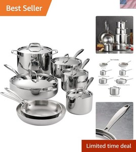 Ensemble de produits de cuisine en acier inoxydable 12-Piece Lave-vaisselle à induction Coffre-forts Pots