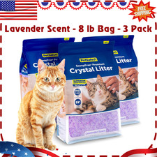 PetSafe ScoopFree Crystal Cat Litter 8lb 3 Pack Lavender Non Clumping Odor Fresh