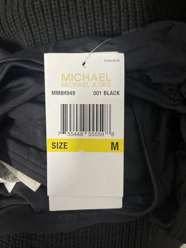 NWT Women’s Michael Kors Swimwear Bikini Bottom Nylon Spandex Color Black Size M - Image 2 of 2