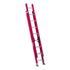 Westward 16 ft Fiberglass Extension Ladder, 300 lb Load Capacity 44YY67 Westward