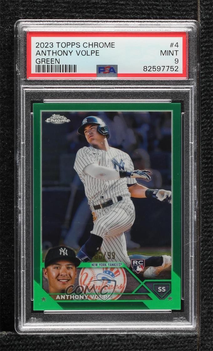 2023 Topps Chrome Green Refractor /99 Anthony Volpe #4 PSA 9 MINT 0n64