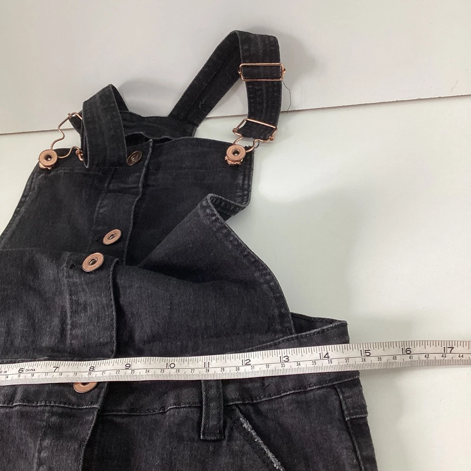 Miss E-Vie Girls Black Button Front Denim Pinafore Dress Age 11-12 Years - Image 4 of 4