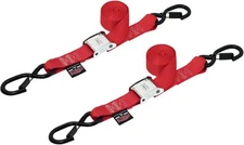 Powertye 1.5" Cam-Buckle w/ Safety Latch Hooks Red