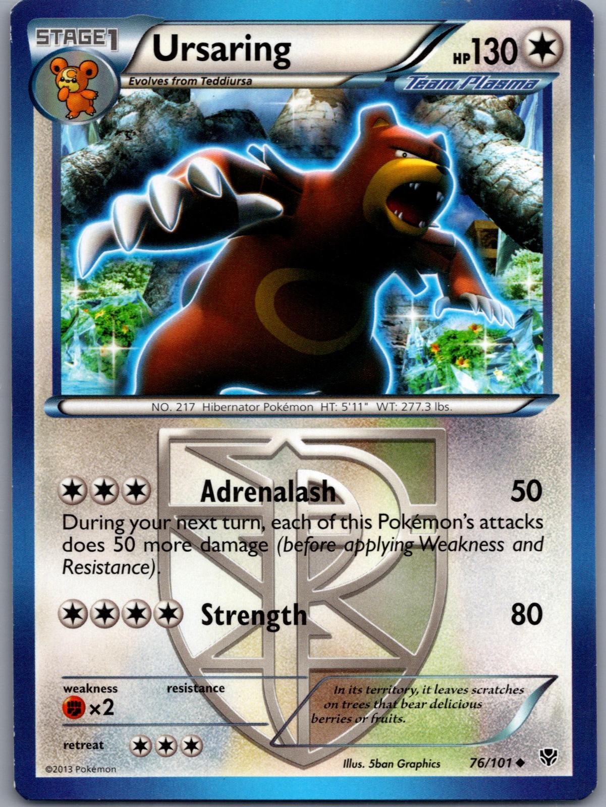 Ursaring 76/101 Uncommon Plasma Blast Pokemon Lightly Played