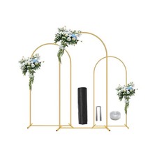 Metal Arch Backdrop Stand Set of 3 6 ft, 5 ft, 4 ft Party Arch Stands for Va...