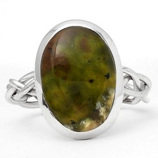 Natural Chrome Chalcedony 925 Sterling Silver Ring s.8 Jewelry R-1005