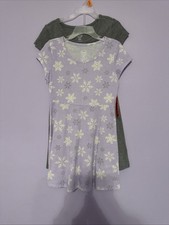 NWT Girls Wonder Nation Purple Snowflake Dress And Grey Dress Size S 6/6X