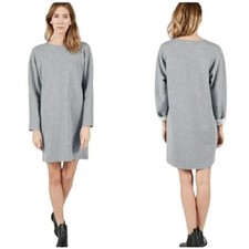 Everlane Thick Scuba Wool Blend Knit Relaxed Fit Tunic Dress Gray Size S