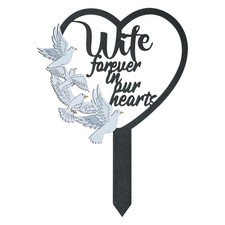 BUoonyer Stake Graves Cemetery Decorations - Wife 11 x 7.9 inches, Black