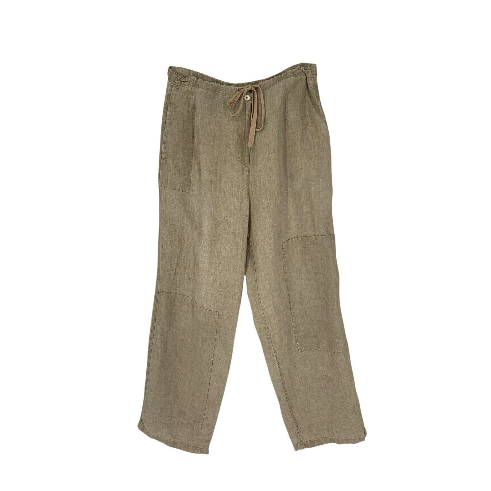 Vintage 1920's Linen Patchwork Drawstring Pants B… - image 1