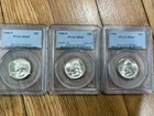 1940-S/1945-S/1950-P Washington Quarters ALL MS65 PCGS Blast white