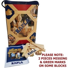 Kapla Building Blocks Planks Toy Wooden Wood Build 200 Piece Box MISSING 2x PCS