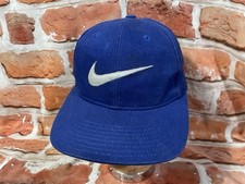 vintage Nike Swoosh snapback 90s y2k white tag Blue cap