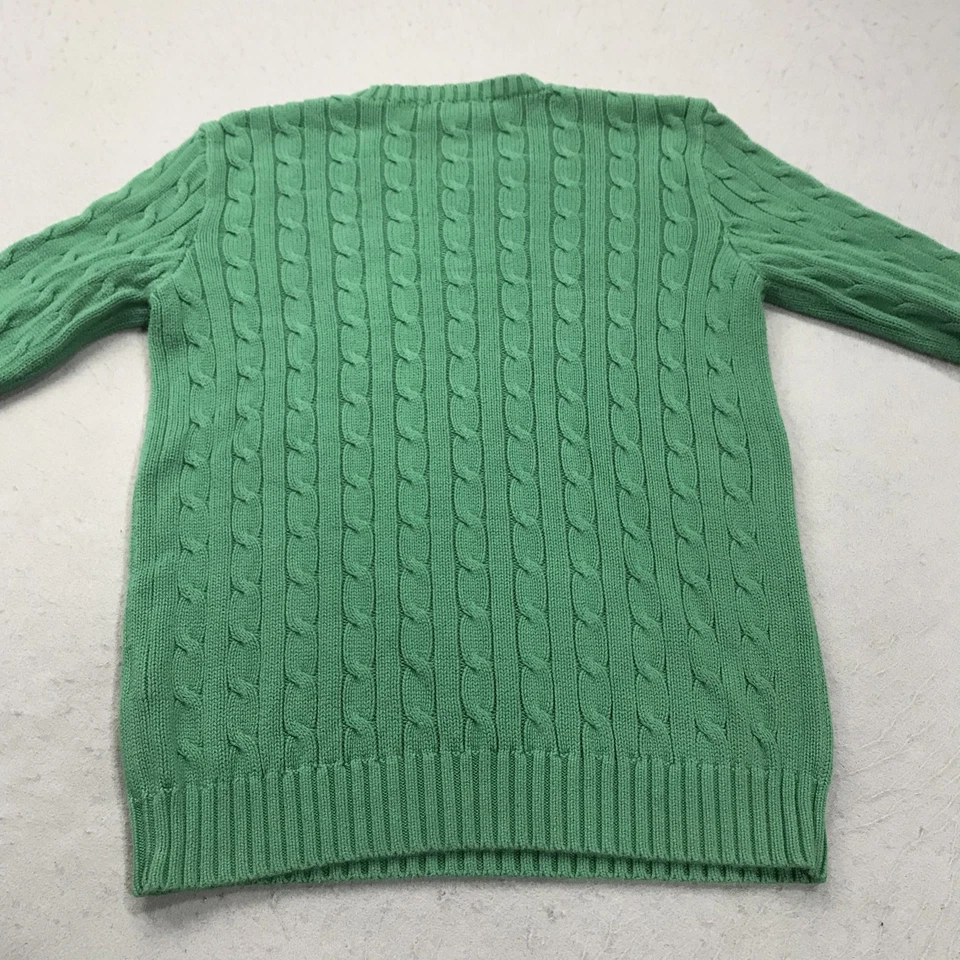 VINTAGE Ralph Lauren Suéter Esporte Feminino Grande Verde Cabo Malha Gola Redonda Preppy - Imagem 4 de 4