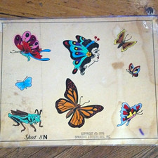 Spaulding  Rogers Tattoo Flash Sheet 8N Butterflies  Insects