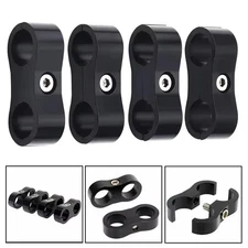 4/8PCS Hose Separator Fuel line Fitting Adapter 6AN 8AN Mounting Clamps US
