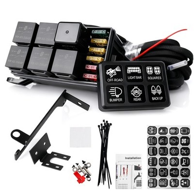 6 Gang LED Schaltpanel On/Off Control Electronic Relay System Auto 12V 600W