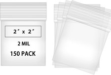 2 x 2 Clear Small Plastic Bags for Pills 2 Mil Thick 150 PCS Mini Zipper