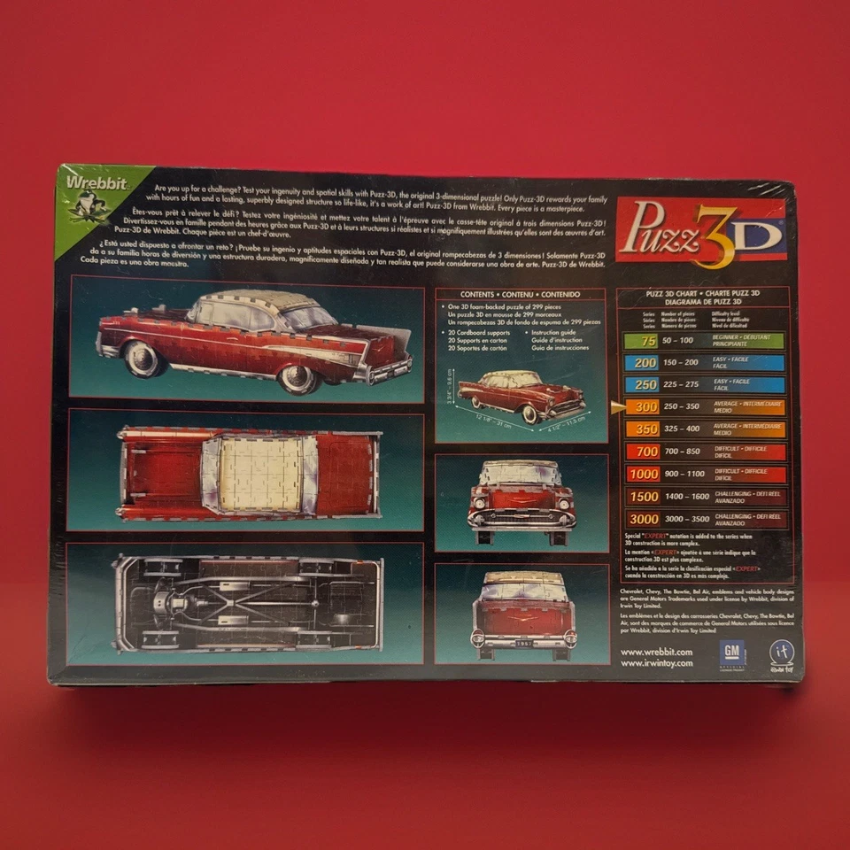 Chevy Bel Air 1957 coche rompecabezas 3D 300 piezas nuevo sellado Foto 3 de 4
