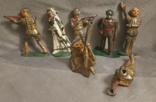 Lot of 7 Barclays, Manoil, soldiers, nurse, military, dime store, grey iron