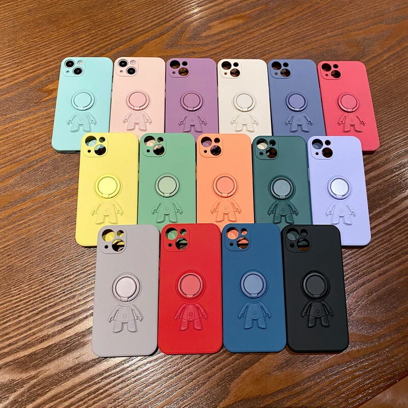 Astronaut Ring Holder Phone Case For iPhone 16 14 13 12 11Pro Max Silicone Cover - Image 4 of 4