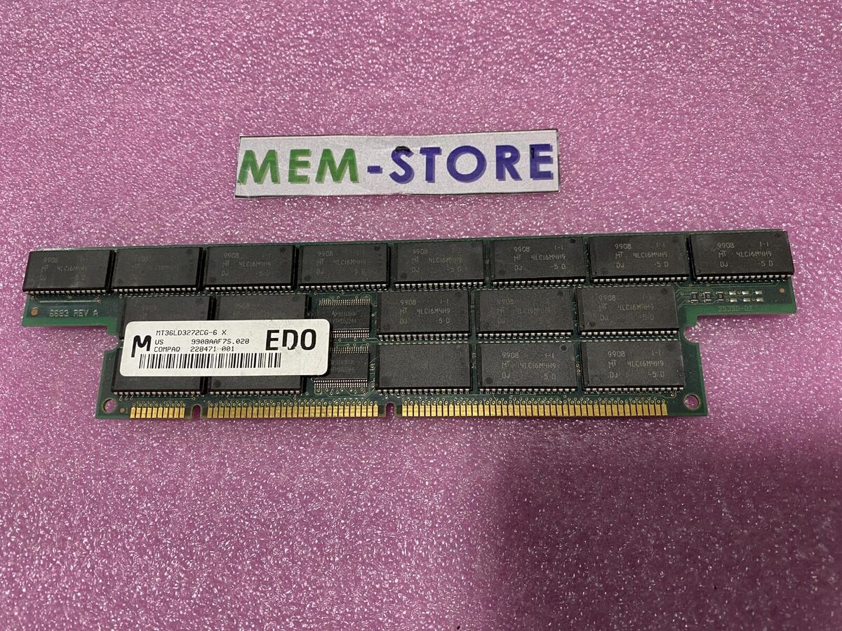 Micron MT36LD3272CG-6X 512MB (2x256MB) EDO RAM Original Micron MT36LD3272CG-6X 512MB (2x256MB) EDO RAM Original