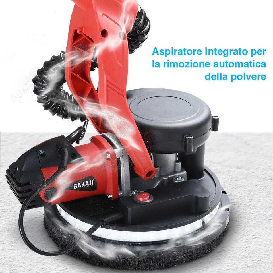 Levigatrice Muro Soffitto Carteggiatrice Giraffa 750W Cartongesso Pieghevole - Immagine 4 di 4