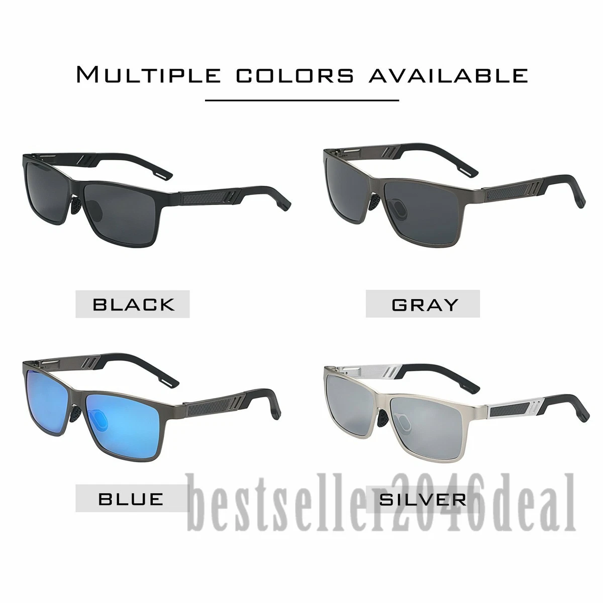 Accessories, Polarized Mens Sunglasses Uv Protection Black Blue Shade With  Almg Metal Frame