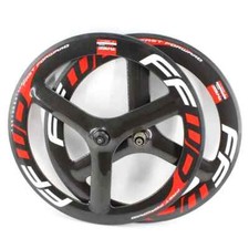 700C Ingranaggio Fisso Pista Bici da Strada Full Carbon 3 Raggi Bicicletta Tre Razze Ruote
