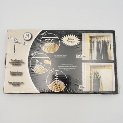 Hampton Direct Hanger Cascader Set of 8 Chrome Space Saver Closet Organizer New