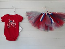 Handmade 2-Piece Tutu Outfit 4th of July Various Infant Toddler Sizes