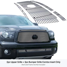 Fits 2010-2013 Toyota Tundra Stainless Chrome Billet Grille Grill Insert Combo