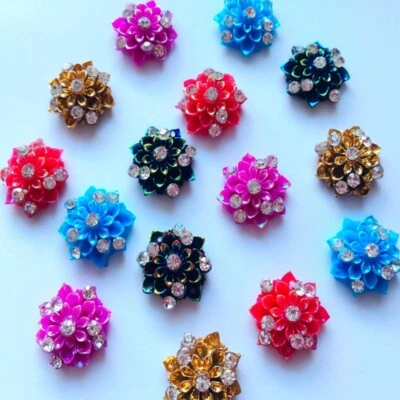 10pcs 3D Fleur Motif Paillettes Patchs Diamant Appliques Cousue Sur Pour Mariage - Photo 1/4
