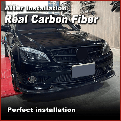 For Benz W204 C200 C300 C350 Sport 2009-11 REAL Carbon Front Bumper Lip Spoiler - Picture 4 of 12