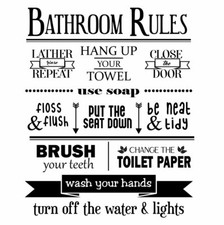 Bathroom Rules Decal Clean Home Wall Decorative Decor Vinyl Sticker Removeable