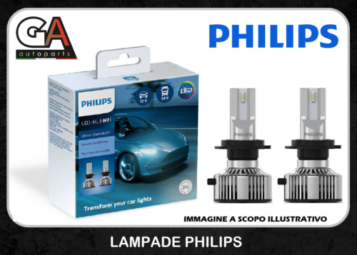 Lampade led h7 Philips Ultinon Essential HL 6500K 12V 24V auto moto 11972UE2X2 - Foto 1 di 5