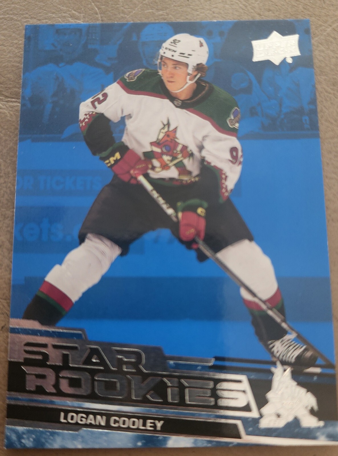 2023-24 Upper Deck Logan Cooley Blue Parallel Rookie Card (RC) Star Rookies #3