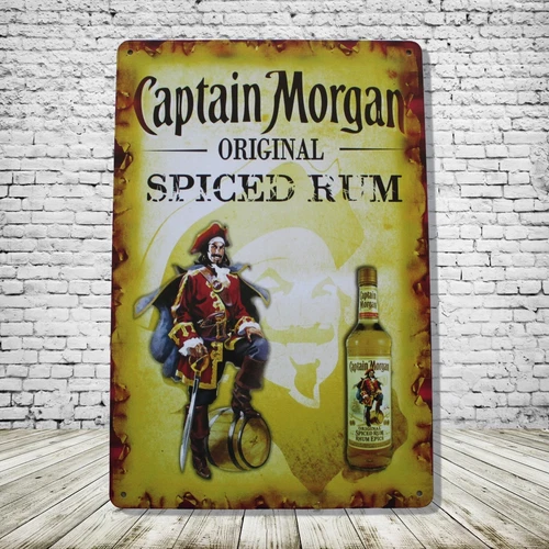 Captain Morgan Vintage Style Tin Metal Bar Sign Poster Man Cave Collectible New