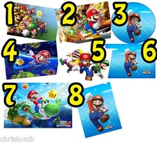 Cialda SUPER MARIO BROS Decorazione Torta in Ostia o Pasta di Zucchero A4 NOME